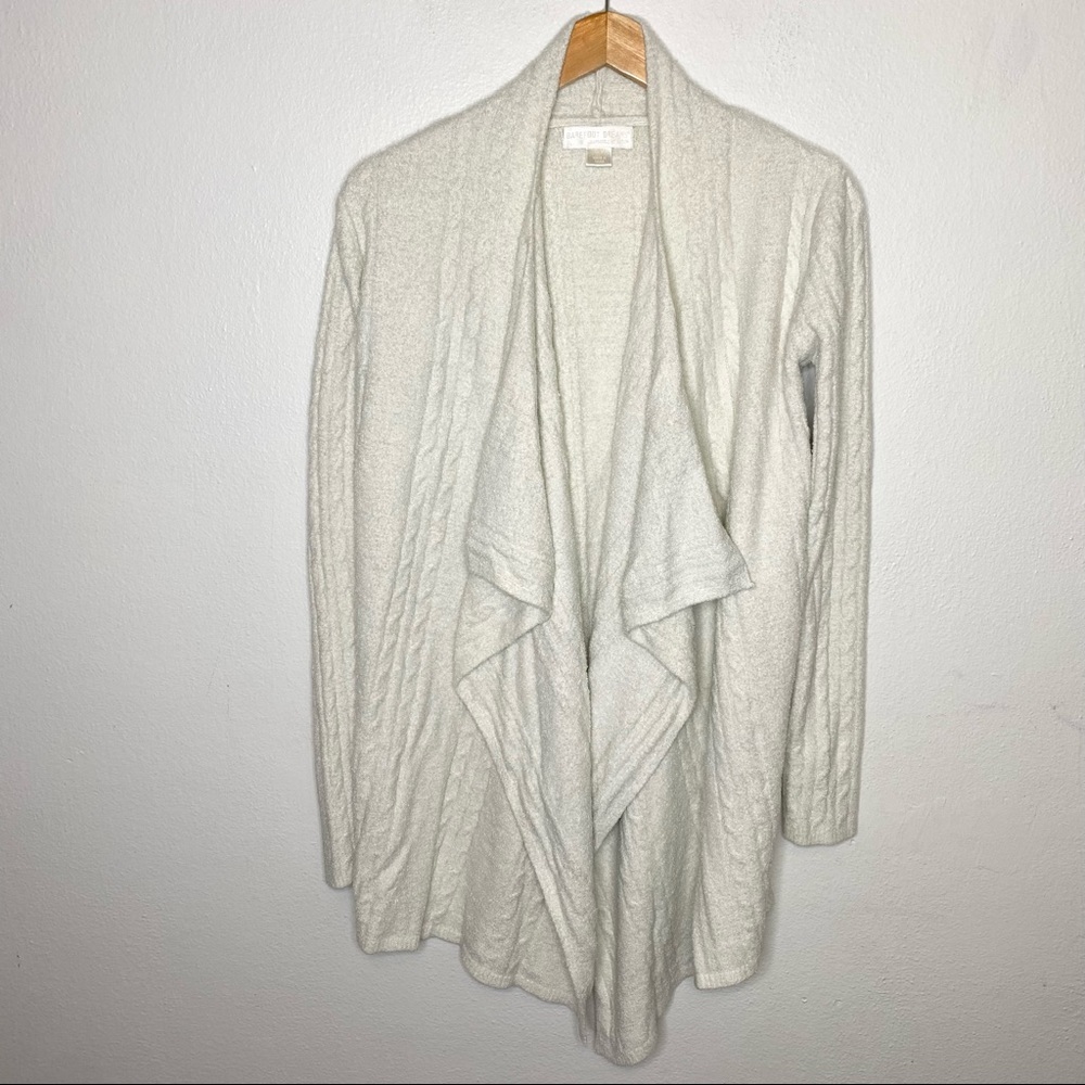 Barefoot Dreams Women's Open-Front Cardigan in Light Cream